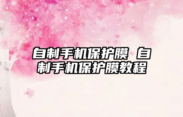 自制手機保護(hù)膜 自制手機保護(hù)膜教程